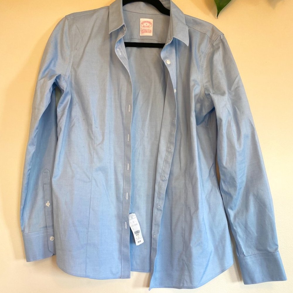 Brooks Brothers button down shirt, Blue, Size 8, NEW WITH TAGS